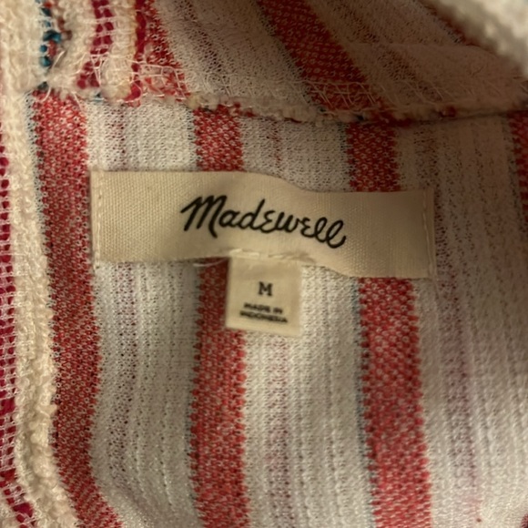 MADEWELL| Bouclé Stripe Cross-Back Tank Top Beige - Picture 2 of 5